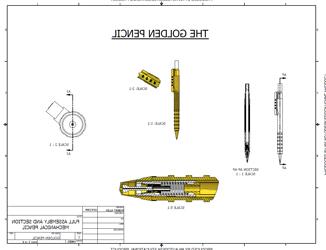 Mechanical Pencil Full Assembly and Section